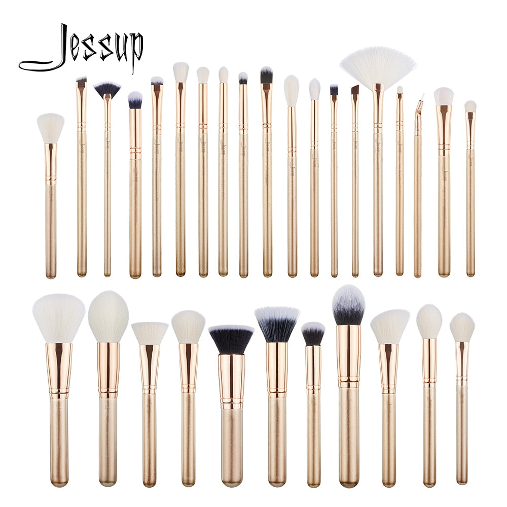 Jessup brushes 30PCS Golden/ Rose Gold Professional Makeup brushes set Beauty tools Make up brush POWDER FOUNDATION EYESHADOW