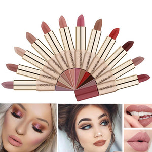 OTWOO 2 in 1 Fashion Women Matte Lipstick Lip Gloss Waterproof Long Lasting Non-sticky Makeup Cosmetics