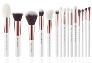 Jessup brushes Pearl White / Rose Gold Professional Makeup Brushes Set Make up Brush Tool Foundation Powder Definer Shader Liner