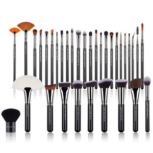 Jessup Professional Makeup-Brushes-Set Pearl Black-Silver Fibers Eyeshadow Powder Foundation Luxury Cosmetic Kit 3-34PCS T313