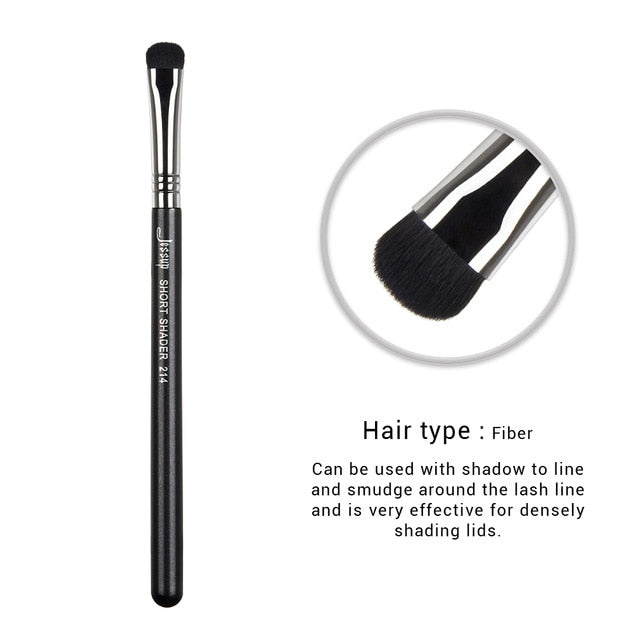 Jessup 1pc Professional Make up Brush Fibre Hair Concealer Eyeliner Blending EyeShader Lip Black- Silver Beauty Cosmetic Tool