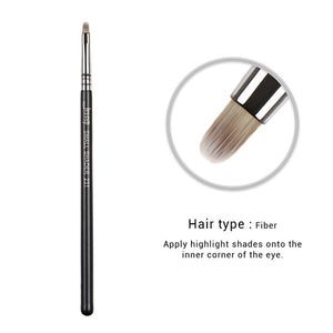 Jessup 1pc Professional Make up Brush Fibre Hair Concealer Eyeliner Blending EyeShader Lip Black- Silver Beauty Cosmetic Tool