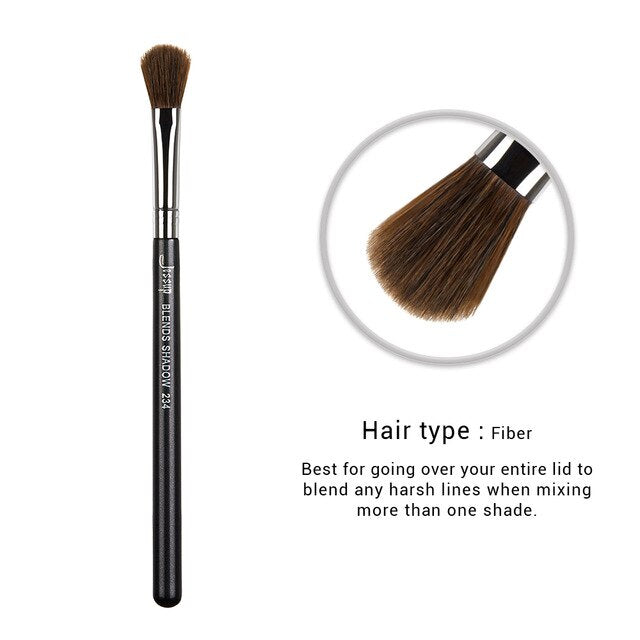 Jessup 1pc Professional Make up Brush Fibre Hair Concealer Eyeliner Blending EyeShader Lip Black- Silver Beauty Cosmetic Tool