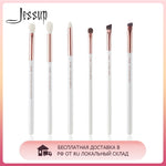 Load image into Gallery viewer, Jessup 6pcs Pearl White / Rose Gold Professional Makeup Brushes Set Make up Brush Tool Eye Shader Liner natural-synthetic hair
