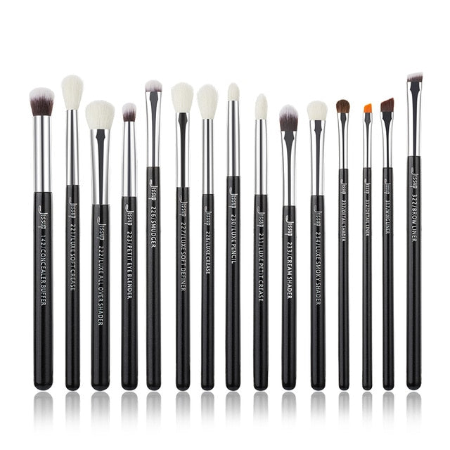 Jessup Rose Gold/Black Professional Makeup Brushes Set Make up Brush Tools kit Eye Liner Shader natural-synthetic hair