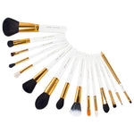 Load image into Gallery viewer, Jessup make up brush Set Purple/Gold brochas maquillaje Synthetic-Hair Cosmetic Kit Powder Foundation Blush Lipsticks 15pcs
