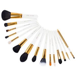 Jessup make up brush Set Purple/Gold brochas maquillaje Synthetic-Hair Cosmetic Kit Powder Foundation Blush Lipsticks 15pcs