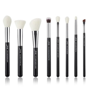Jessup Pearl White/ Rose Gold Professional Makeup Brushes Brush Set Make up Tool kit Foundation Stippling natural-synthetic hair