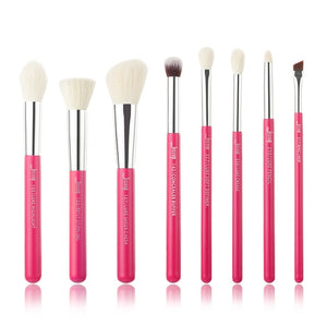 Jessup Pearl White/ Rose Gold Professional Makeup Brushes Brush Set Make up Tool kit Foundation Stippling natural-synthetic hair