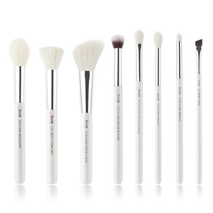 Jessup Pearl White/ Rose Gold Professional Makeup Brushes Brush Set Make up Tool kit Foundation Stippling natural-synthetic hair