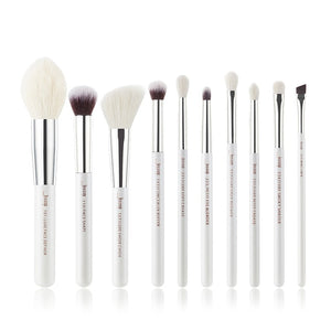 Jessup 10pcs Pearl White / Rose Gold Professional Makeup Brushes Set Make up Brush Tools Foundation Powder Definer Shader Liner
