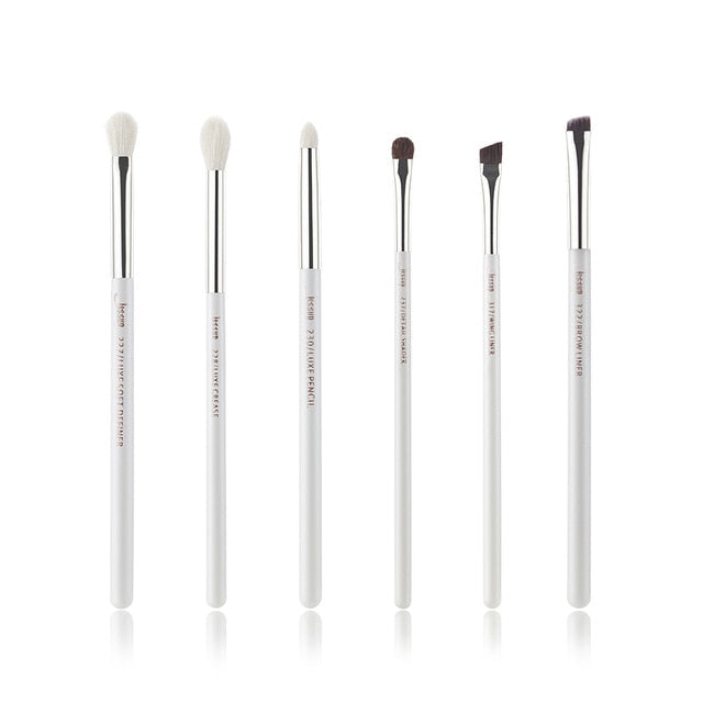 Jessup 6pcs Pearl White / Rose Gold Professional Makeup Brushes Set Make up Brush Tool Eye Shader Liner natural-synthetic hair