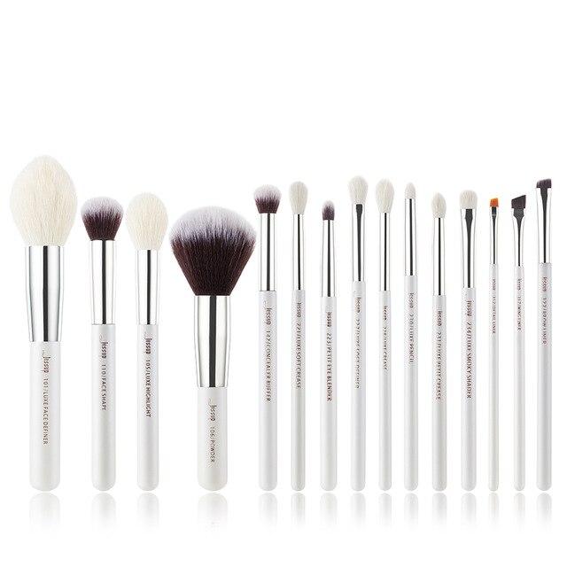 Jessup Brand Black/Silver Professional Makeup Brushes Brush set Beauty Tools Make up Foundation Powder natural-synthetic hair