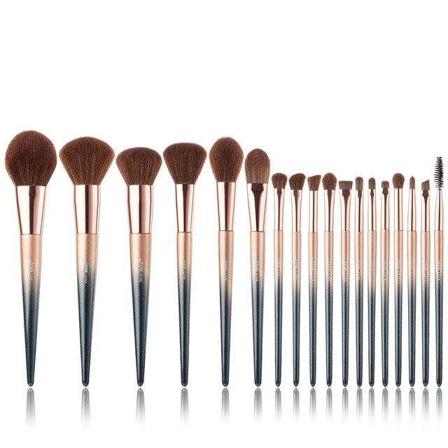 Jessup Makeup brushes 18pcs Make up brush set & 1PC Cosmetic bag women Powder Foundation Contour Pencil eyeshadow brushes
