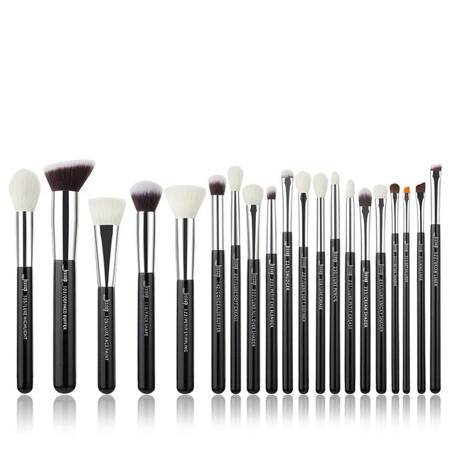 Jessup Black/Silver Professional Makeup Brushes Set Make up Brush Tools kit Foundation Powder Brushes natural-synthetic hair