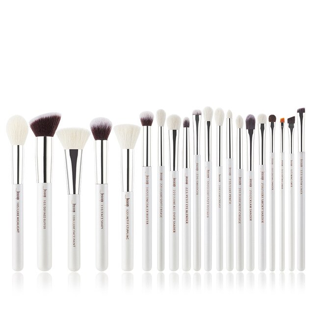 Jessup Black/Silver Professional Makeup Brushes Set Make up Brush Tools kit Foundation Powder Brushes natural-synthetic hair
