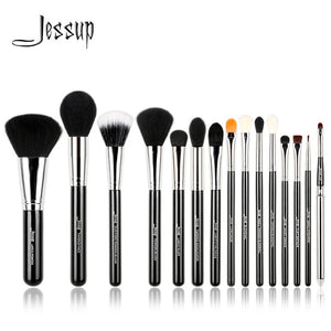 Jessup 15pcs Makeup Brushes brush Set make up Cosmetic beauty Powder Foundation Eyeshadow Eyeliner Lip Brush Tool Black / Gold