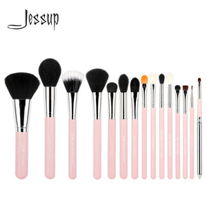 Jessup 15pcs Makeup Brushes brush Set make up Cosmetic beauty Powder Foundation Eyeshadow Eyeliner Lip Brush Tool Black / Gold