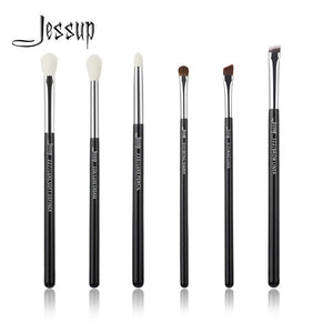 Jessup Black/Silver Professional Makeup Brushes Set Make up Brush Beauty Tools kit Eye Shader Liner natural-synthetic hair