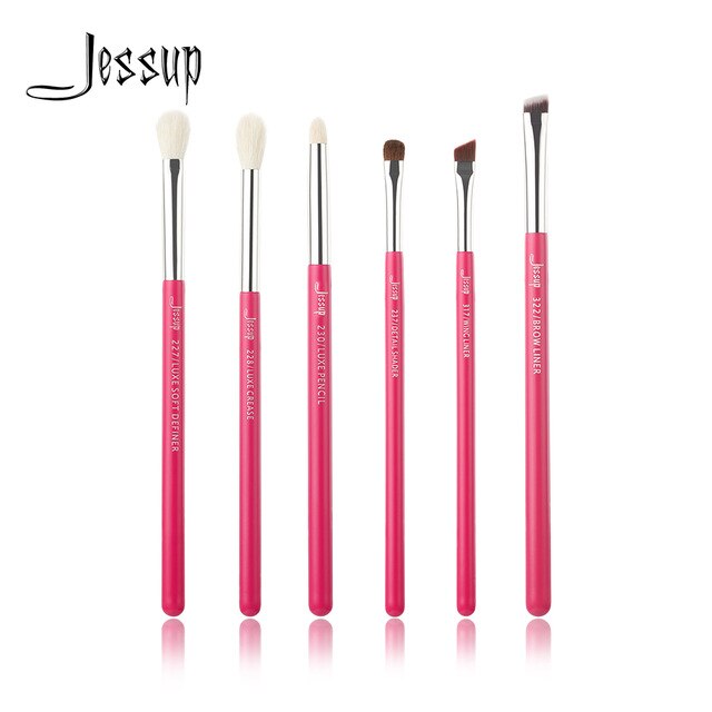 Jessup Black/Silver Professional Makeup Brushes Set Make up Brush Beauty Tools kit Eye Shader Liner natural-synthetic hair