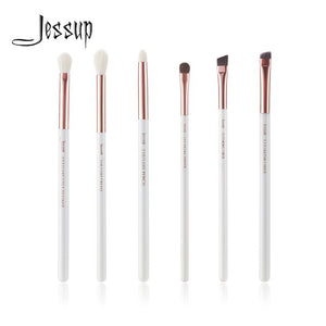 Jessup Pearl White/Silver Professional Makeup Brushes Set Make up Brush Tools kit Eye Shader Liner natural-synthetic hair