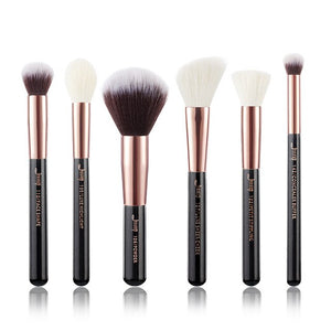 Jessup 6pcs Pearl White/Silver Professional Makeup Brushes Sets Make up Brush Beauty Tools Buffer Paint Cheek Highlight Powder