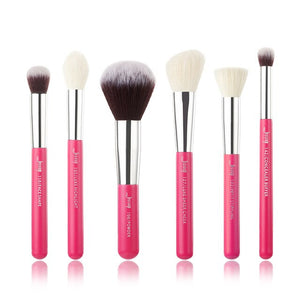 Jessup 6pcs Pearl White/Silver Professional Makeup Brushes Sets Make up Brush Beauty Tools Buffer Paint Cheek Highlight Powder