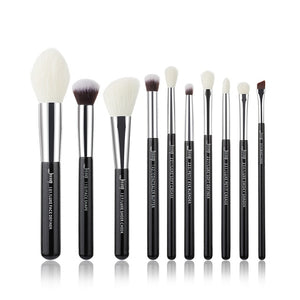 Jessup 10pcs Rose-carmin/Silver Professional Makeup Brushes Set Make up Brush Beauty Foundation Powder Definer Shader Liner
