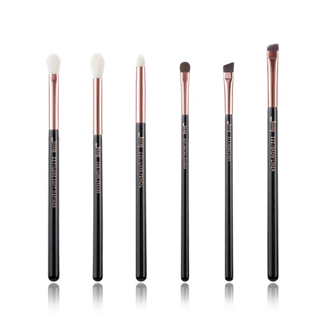 Jessup Rose-carmin/Silver Professional Makeup Brushes Set Beauty Tools Make up Brush kit Eye Shader Liner natural-synthetic hair