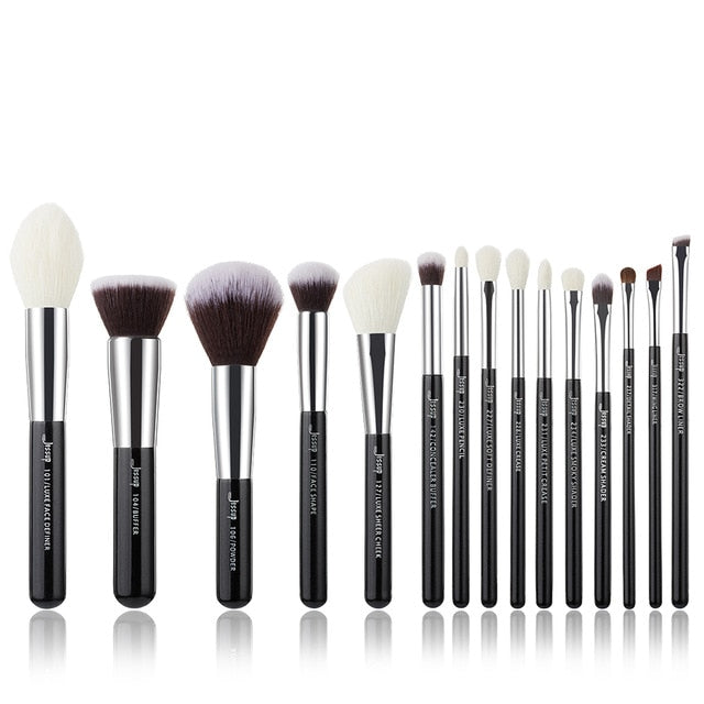 Jessup brushes Rose Gold / Black Professional Makeup Brushes Make up Brush set Cosmetics Foundation Powder Definer Shader Liner
