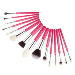 Load image into Gallery viewer, Jessup makeup brush set foundation buffer shader brush 15pcs Black/Rose gold Natural-Synthetic Hair pincel maquiagem Kit T160
