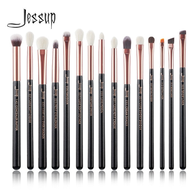 Jessup Pearl White/Silver Professional Makeup Brushes Set Make up Brush Tools kit Eye Liner Shader natural-synthetic hair