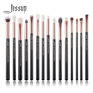 Jessup Pearl White/Silver Professional Makeup Brushes Set Make up Brush Tools kit Eye Liner Shader natural-synthetic hair