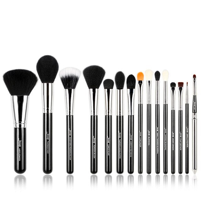 Jessup set 15pcs Purple/ Gold Makeup Brushes Set Cosmetics Tool Make up Brush Powder Foundation Eyeshadow Eyeliner Lip