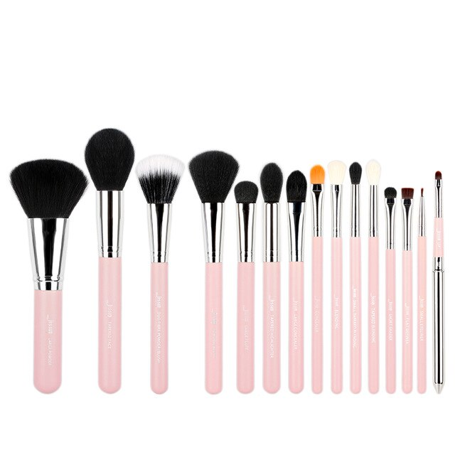 Jessup set 15pcs Purple/ Gold Makeup Brushes Set Cosmetics Tool Make up Brush Powder Foundation Eyeshadow Eyeliner Lip