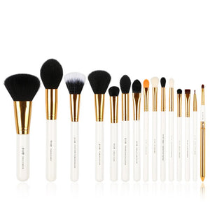 Jessup set 15pcs Purple/ Gold Makeup Brushes Set Cosmetics Tool Make up Brush Powder Foundation Eyeshadow Eyeliner Lip