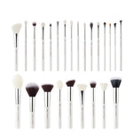 Load image into Gallery viewer, Jessup brush set Pearl White/Silver Professional Makeup Brushes Sets Foundation Make up Brush beauty Tool Powder Blushes

