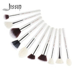 Load image into Gallery viewer, Jessup brushes 10pcs Black/Silver Face Makeup brushes set beauty Cosmetic Make up brush Contour Powder blush
