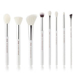 Load image into Gallery viewer, Jessup Pearl White/Silver Professional Makeup Brushes Set Make up Brush Tools kit Foundation Stippling natural-synthetic hair
