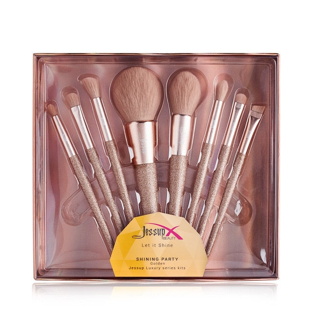 Jessup 8 pcs Professional foundation brush Powder Blusher Contour Pencil Eyeshadow Make up brushes Synthetic hair Cosmetic