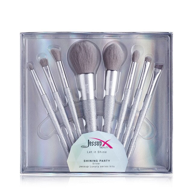 Jessup 8 pcs Professional foundation brush Powder Blusher Contour Pencil Eyeshadow Make up brushes Synthetic hair Cosmetic
