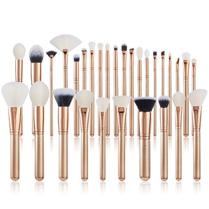 Jessup brush Makeup brush set 6pcs-30pcs Golden / Rose Gold POWDER EYESHADOW CONCERLER foundation brush