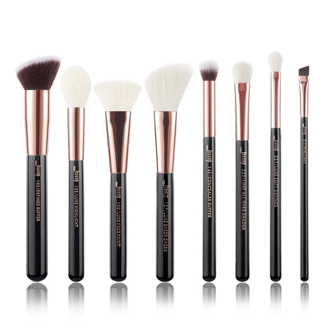 Jessup Makeup brushes set Rose Gold / Black Foundation Powder Eyeshadow Make up Brush 6pcs-25pcs