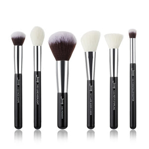 Jessup Makeup brushes set Black/Silver Professional with Natural Hair Foundation Powder Eyeshadow Make up Brush Blush 6pcs-25pcs