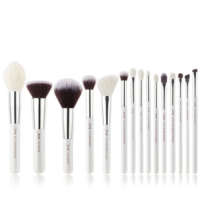 Jessup Pearl White/Silver Makeup brushes set Beauty Foundation Powder Eyeshadow Make up Brushes High quality 6pcs-25pcs