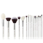 Load image into Gallery viewer, Jessup Pearl White/Silver Makeup brushes set Beauty Foundation Powder Eyeshadow Make up Brushes High quality 6pcs-25pcs
