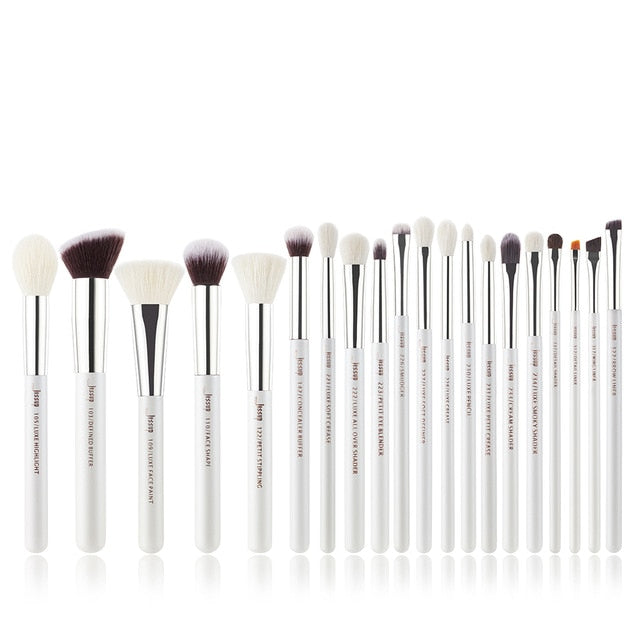 Jessup Pearl White/Silver Makeup brushes set Beauty Foundation Powder Eyeshadow Make up Brushes High quality 6pcs-25pcs