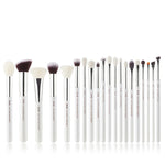 Load image into Gallery viewer, Jessup Pearl White/Silver Makeup brushes set Beauty Foundation Powder Eyeshadow Make up Brushes High quality 6pcs-25pcs
