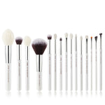 Load image into Gallery viewer, Jessup Pearl White/Silver Makeup brushes set Beauty Foundation Powder Eyeshadow Make up Brushes High quality 6pcs-25pcs
