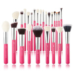Load image into Gallery viewer, Jessup Rose-carmin/Silver Makeup brushes set Beauty Foundation Powder Eyeshadow Make up Brush 6pcs-25pcs Natural-synthetic hair
